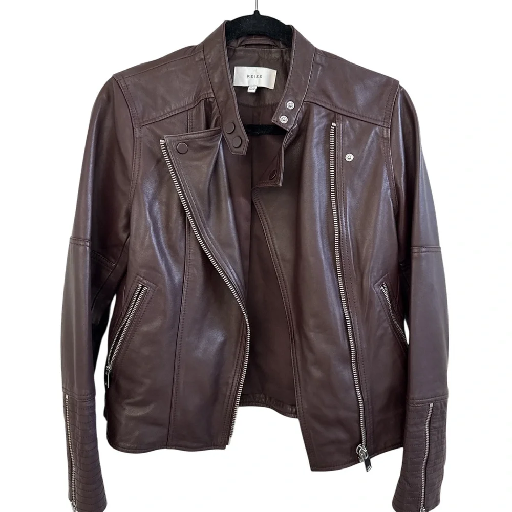 REISS
Tallis Leather Moto Jacket size 6 US in great like new condition - Picture 12 of 12